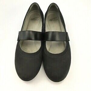 Dansko | Women's Black Kendra Mary Jane Wedge Milled Nubuck | 40 9.5-10